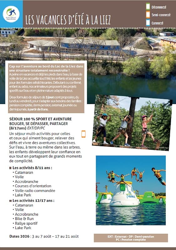Colonie de vacances - Ecole de voile de la Liez