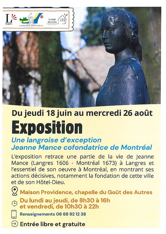 Exposition Une Langroise d'exception Jeanne Mance à Langres
