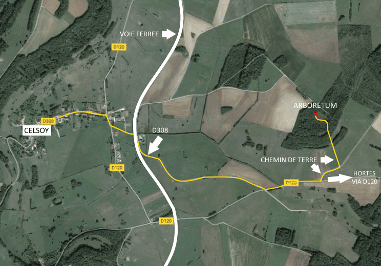 Acces à l'arboretum de Celsoy