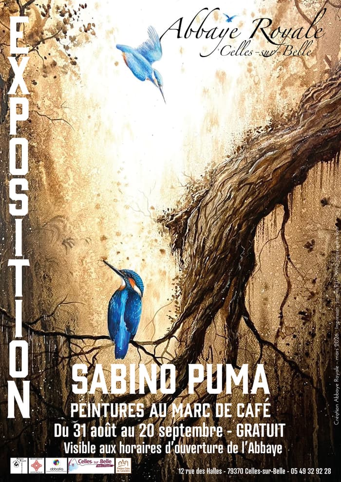 Exposition des peintures au marc de café de Sabino Puma