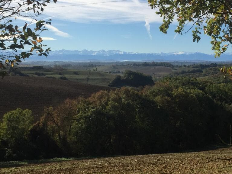 Vue Pyrénées du chalet de la gestère Ambax
