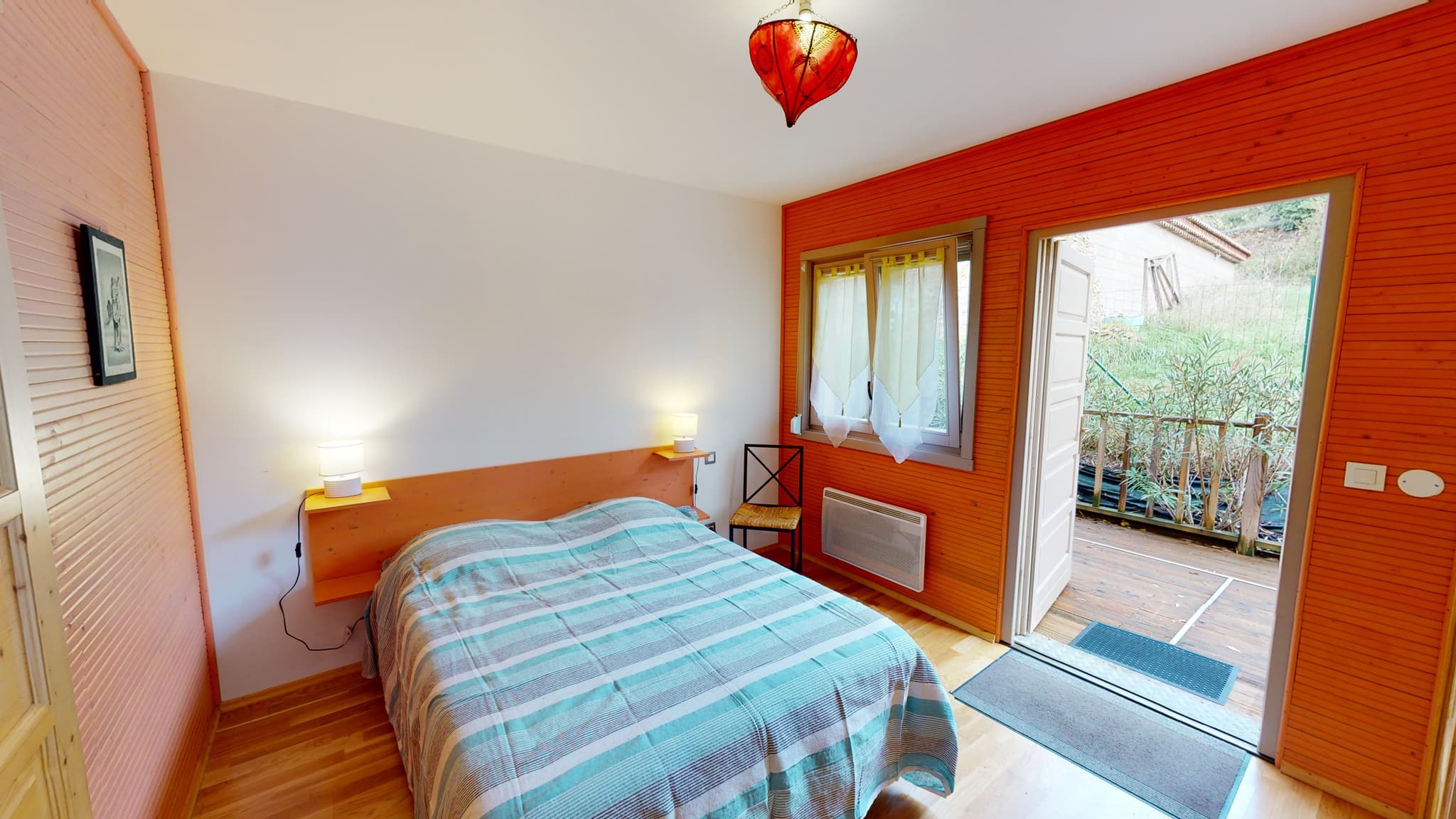 chambre principale acces PMR depuis l exterieur appart Ibiscus Villa Marrakech L