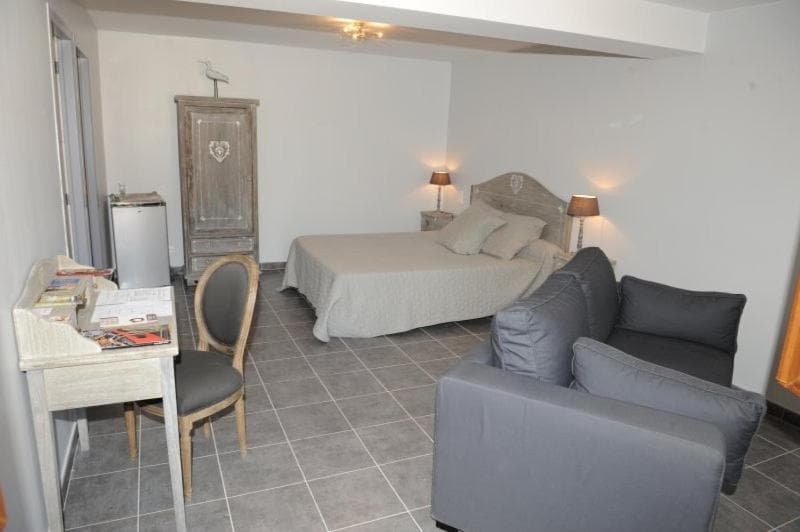 Chambre Camille (1 grand lit en 160, chambre avec douche et petit déjeuner)