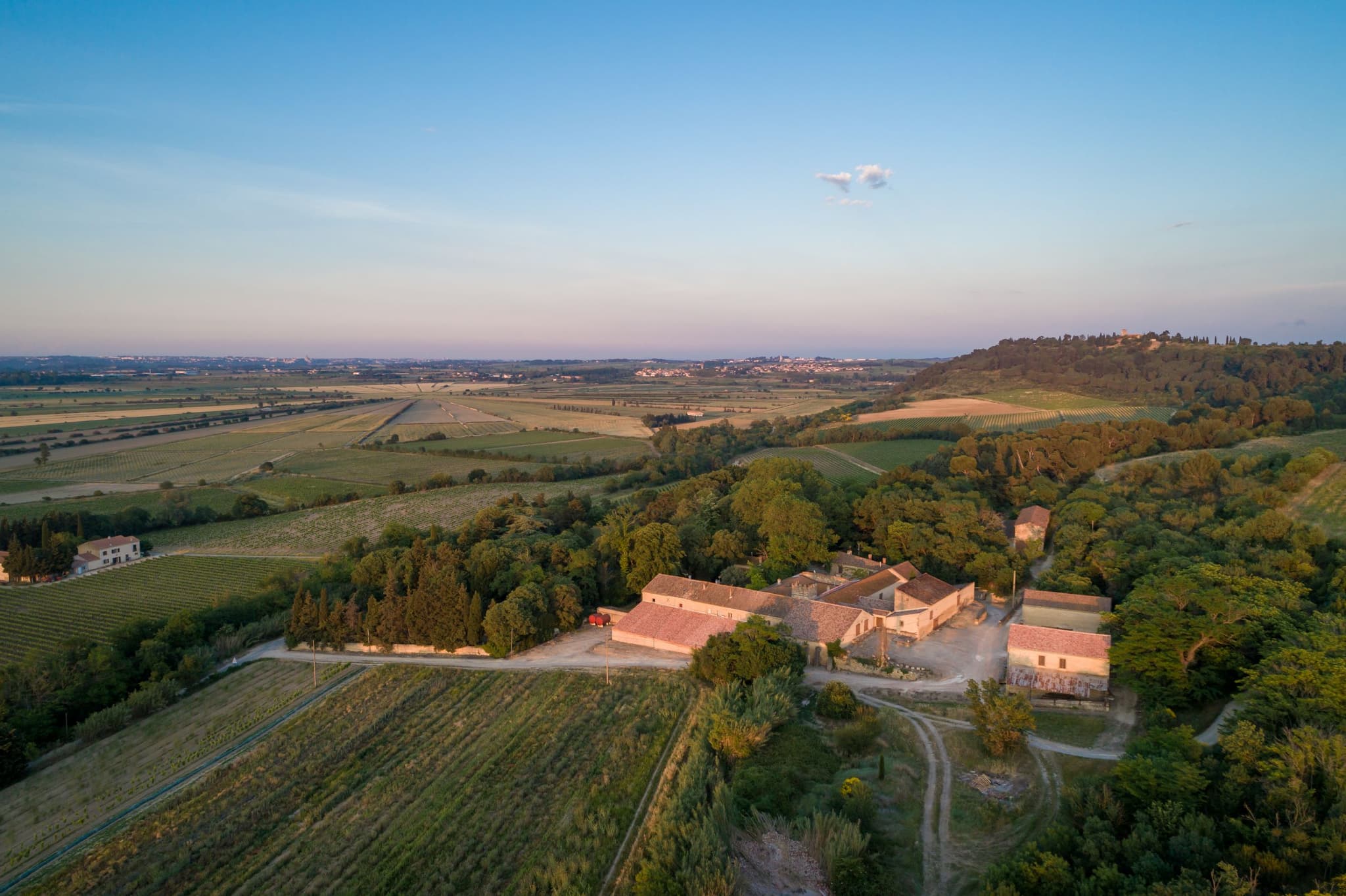 Domaine de Soustres - Etang de Montady et colline d'Ensérune