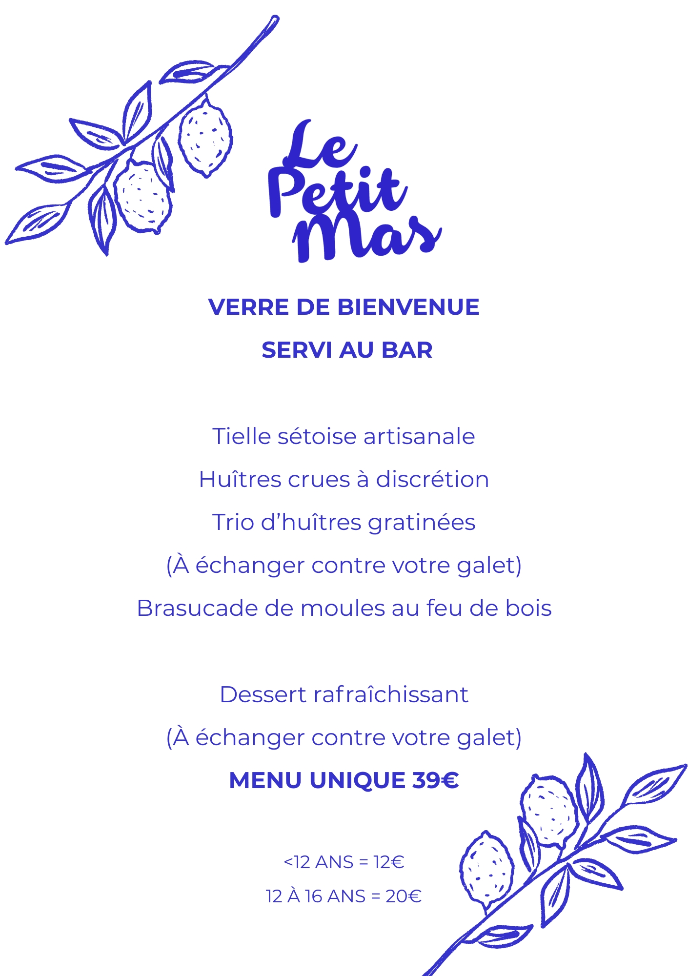 Menu Le Petit Mas