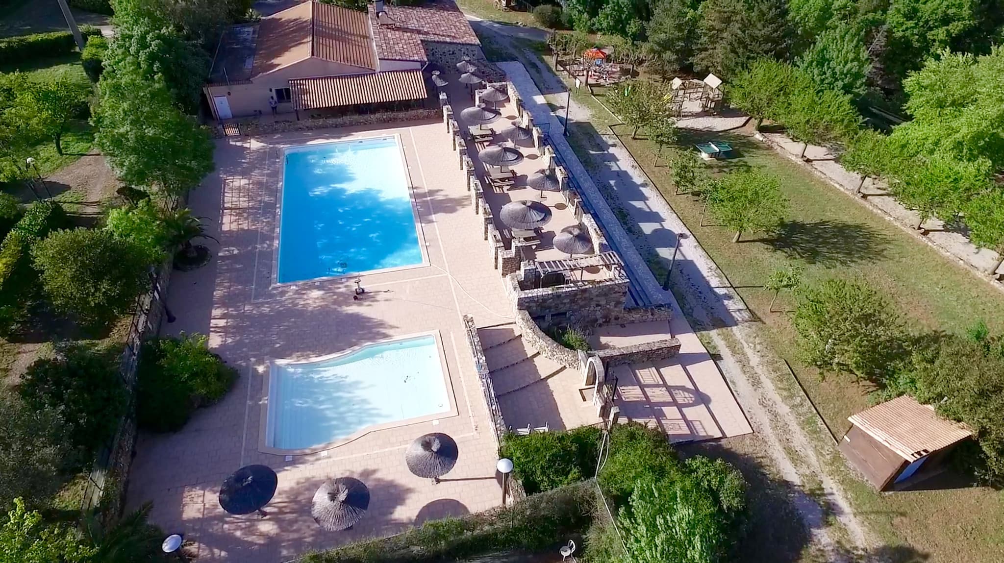vue aérienne camping les vals 2017