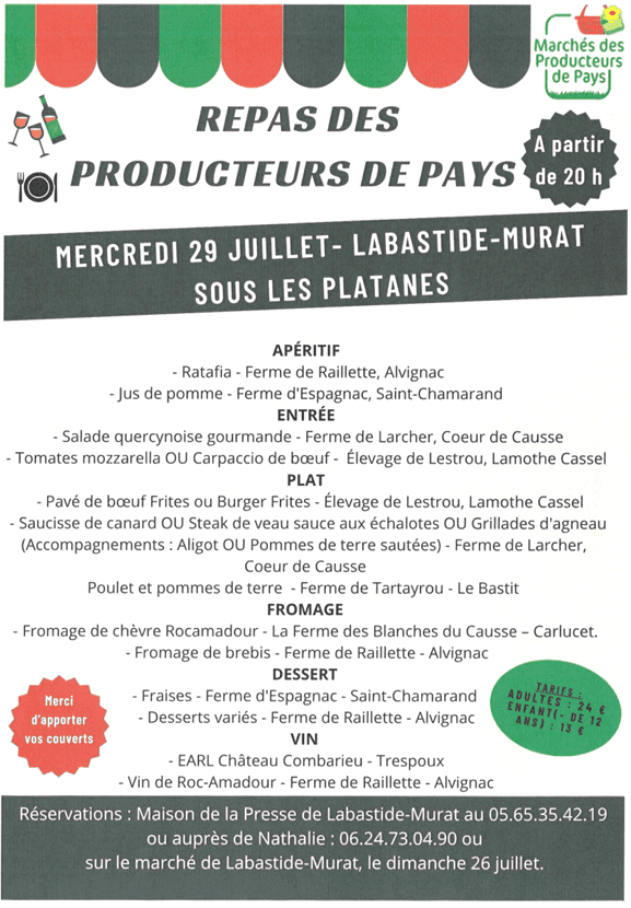 Repas des producteurs à Labastide-Murat