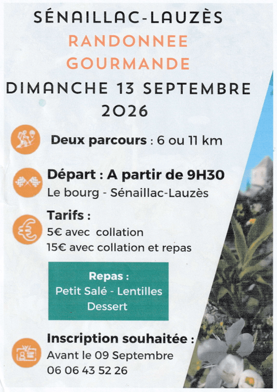 09 - 13 sept - Rando Gourmande Sénaillac - affiche
