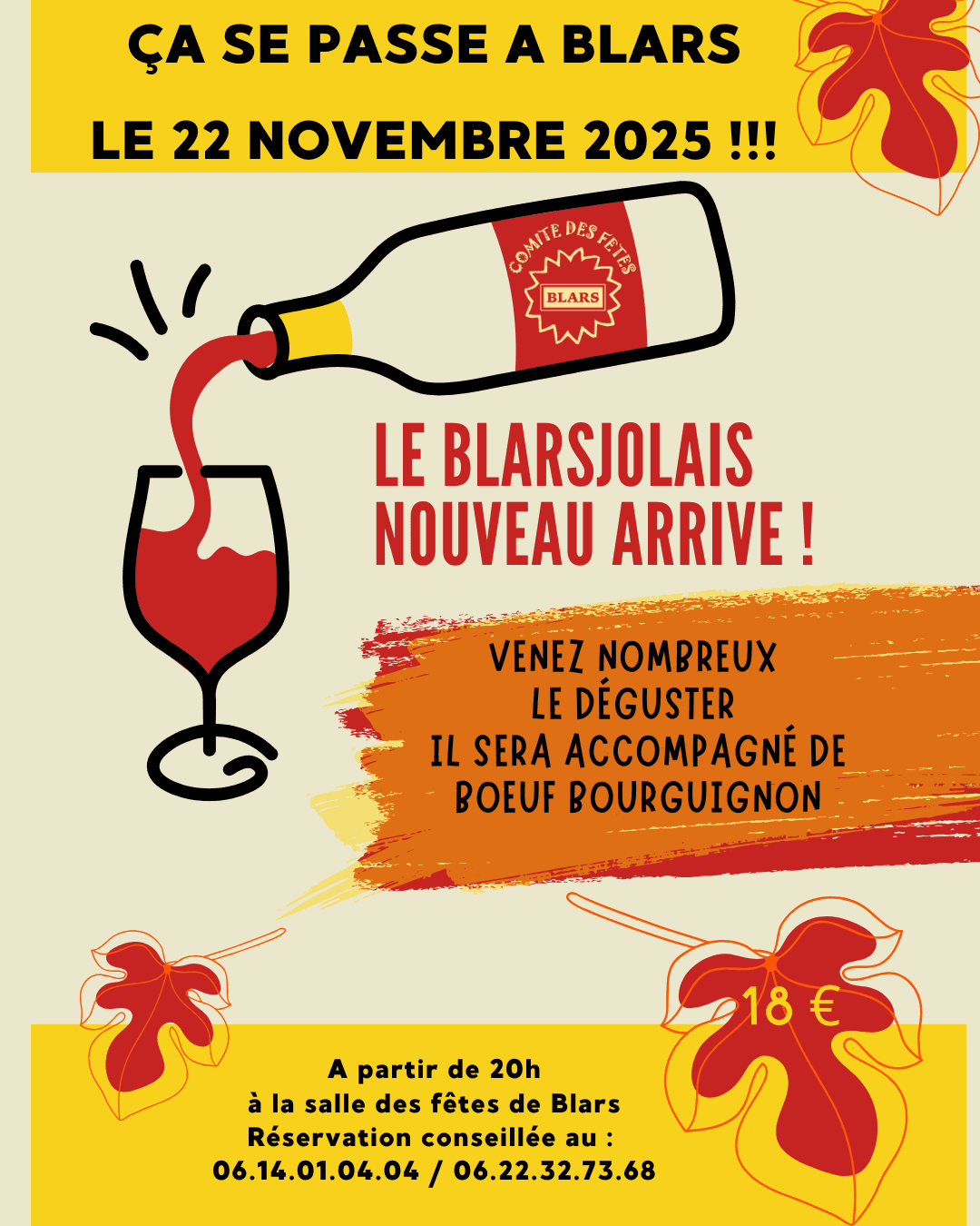 Orange Jaune Rouge Illustré Dégustation Beaujolais Flyer (Publication Instagram (4:5)) - 1