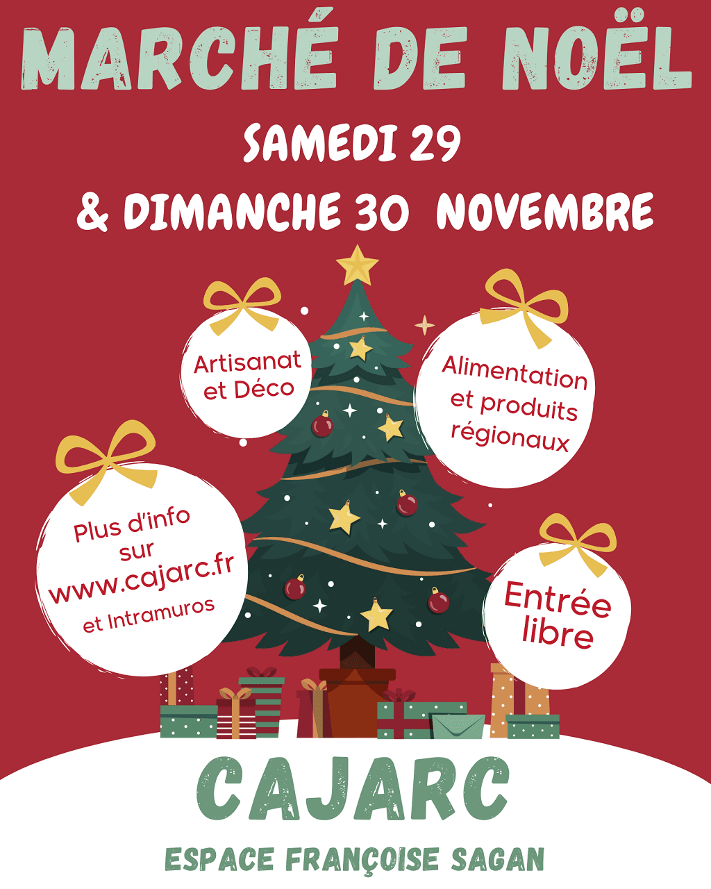 Affiche Noël événement rouge - 1