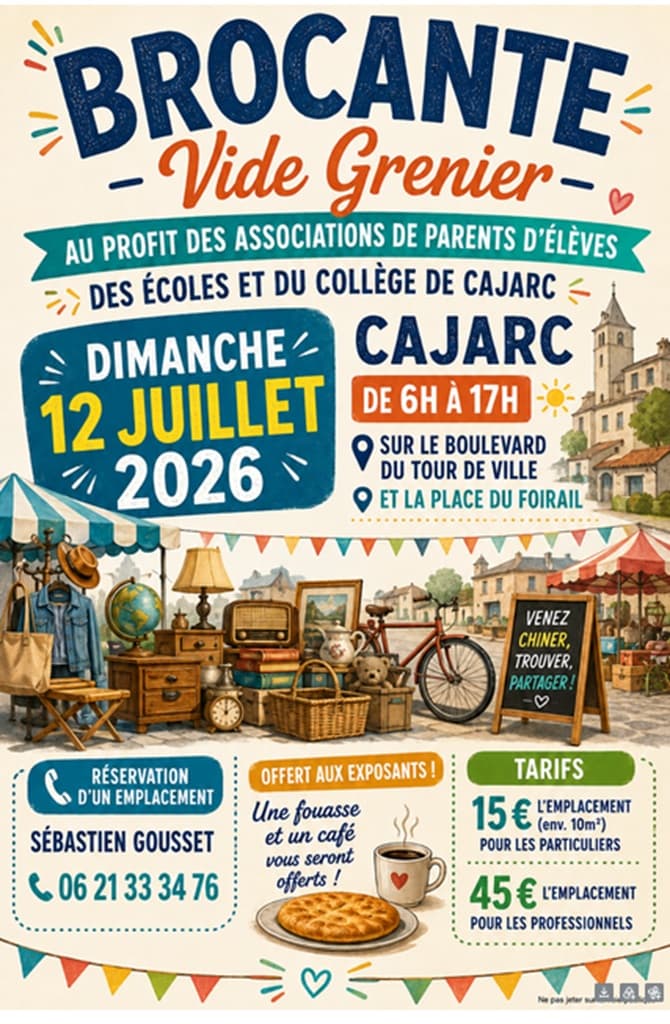 Brocante vide grenier cajarc 12-07