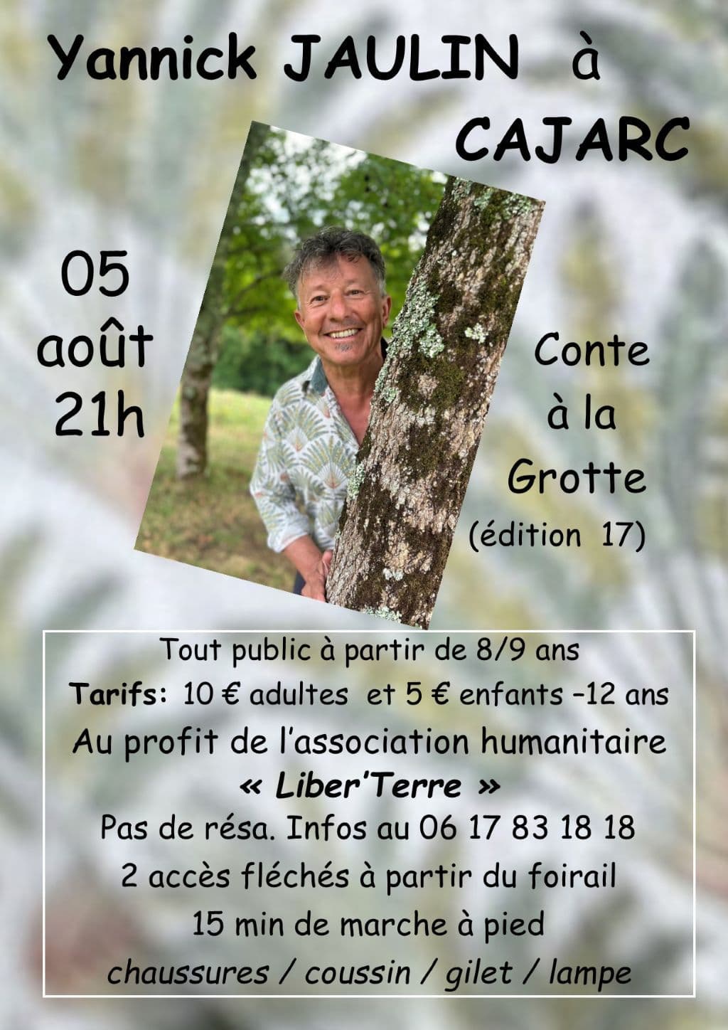 Soirée Conte, Yannick Jaulin à Cajarc « Contes à la grotte »