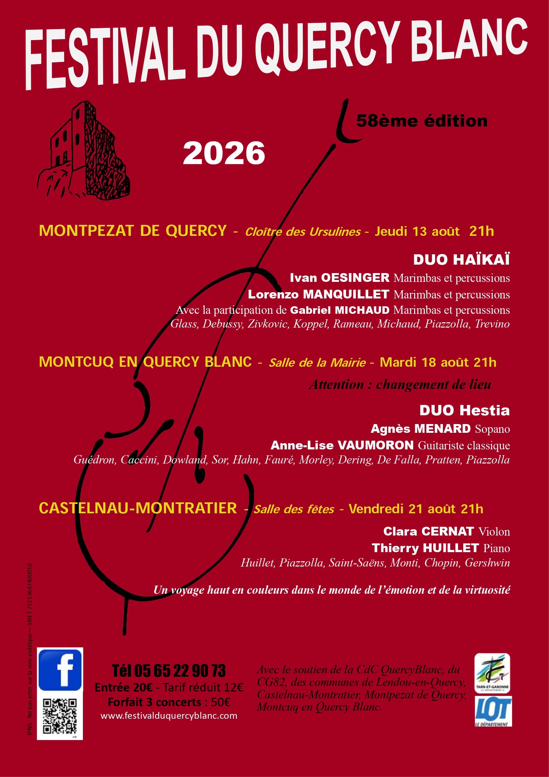 Festival du Quercy Blanc : Duo piano et violon