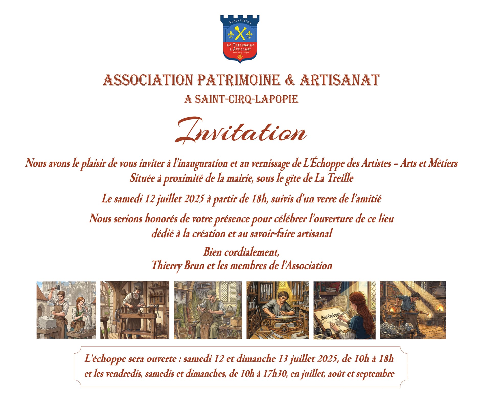 Inauguration de l'échoppe des Artistes, Arts et Métiers