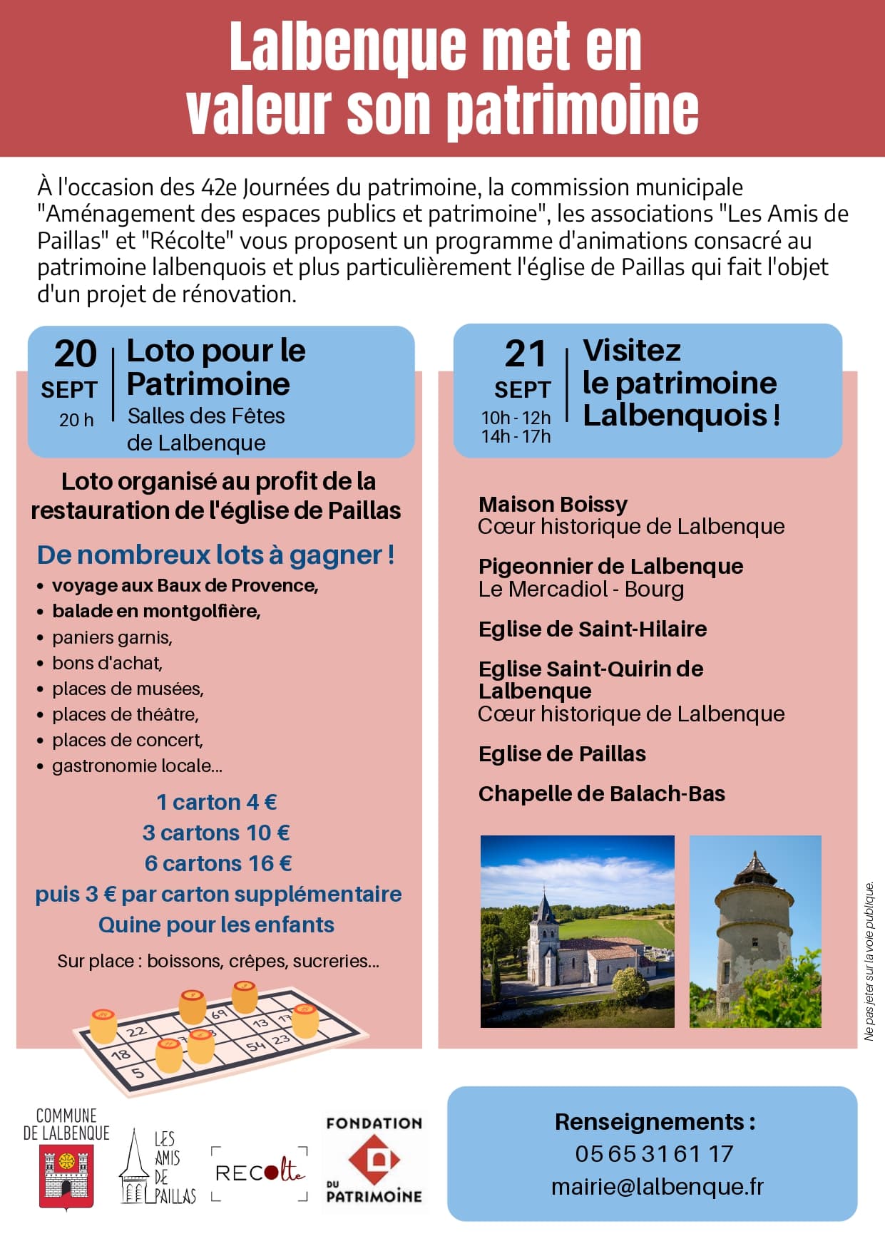 Loto pour le patrimoine à Lalbenque