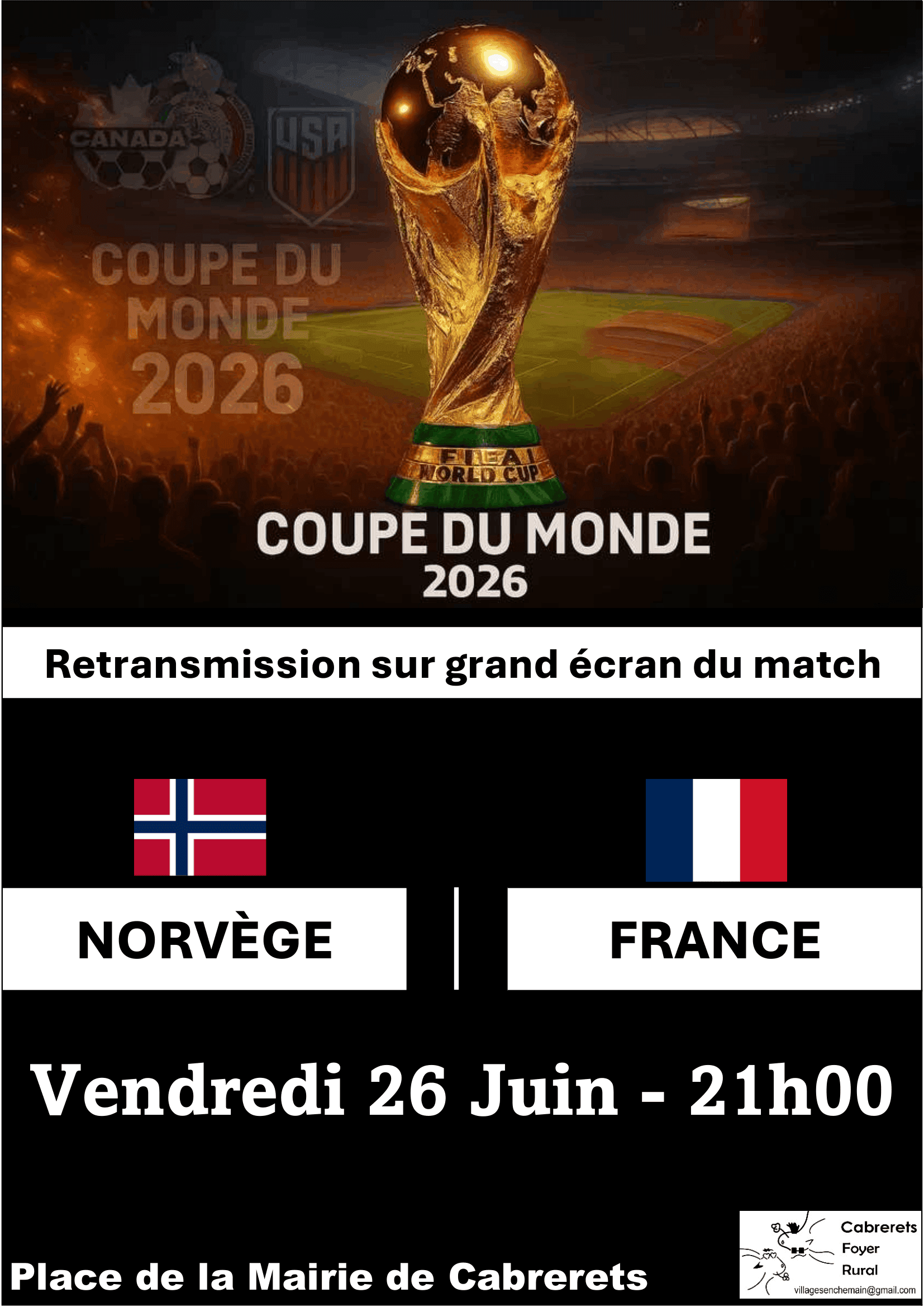 Retransmission des matchs de la Coupe du Monde à Cabrerets