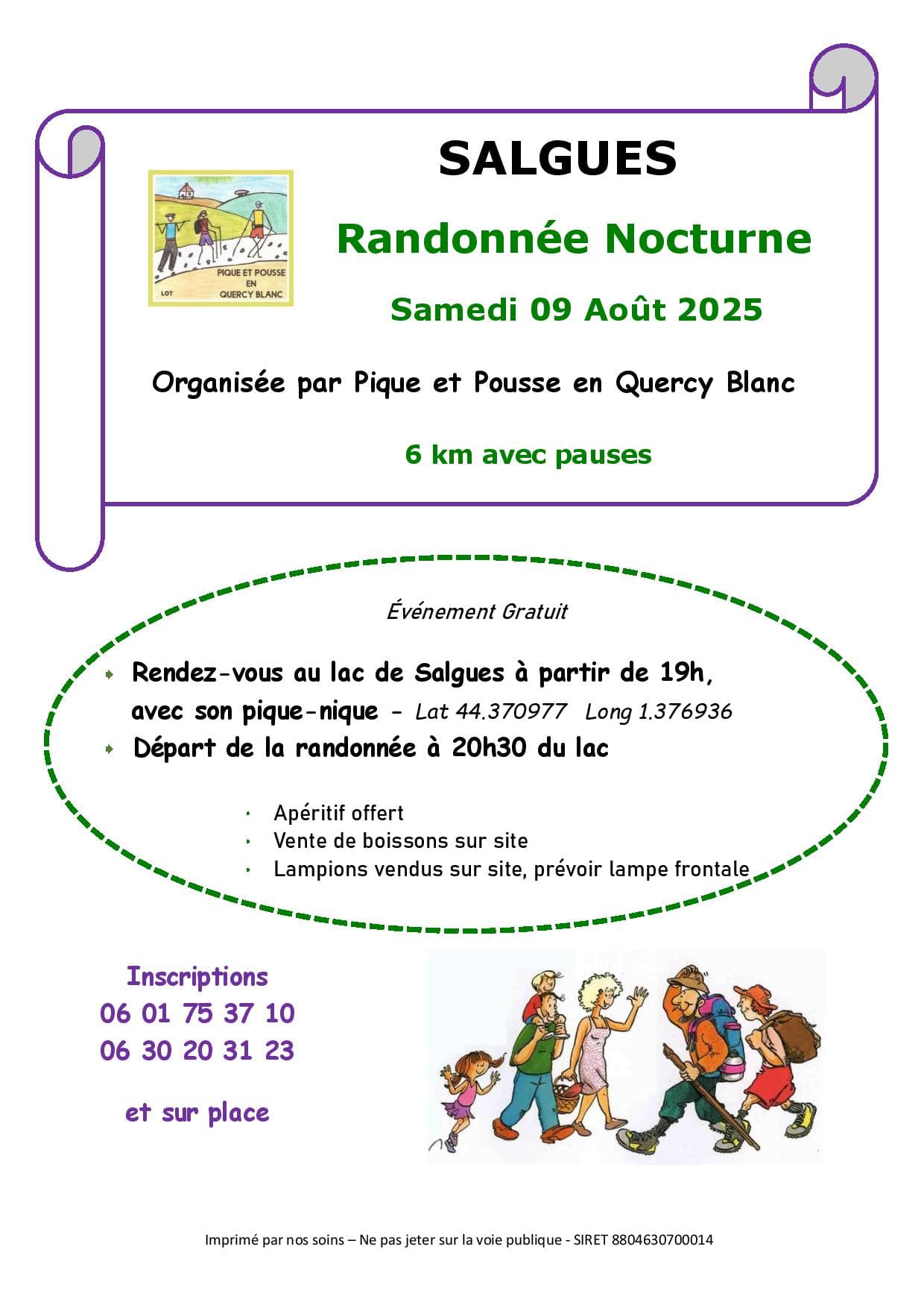 Randonnée nocturne à Salgues