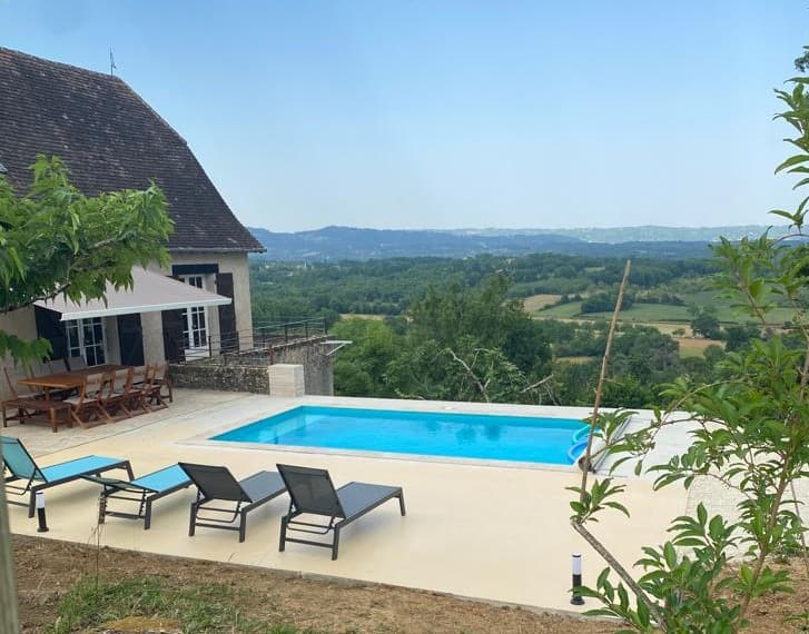 maison, terrasse, piscine