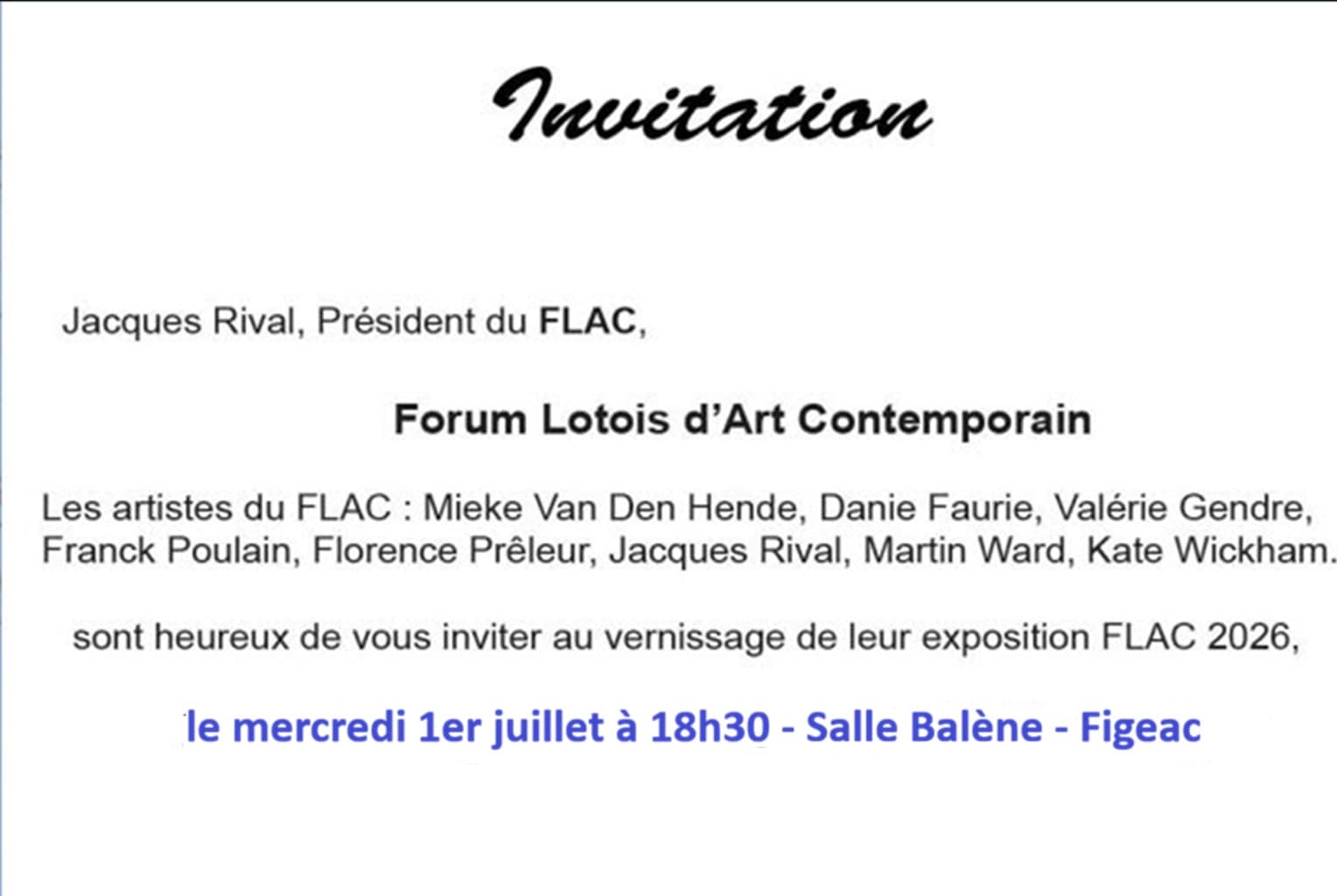 Exposition du Forum lotois d'art contemporain