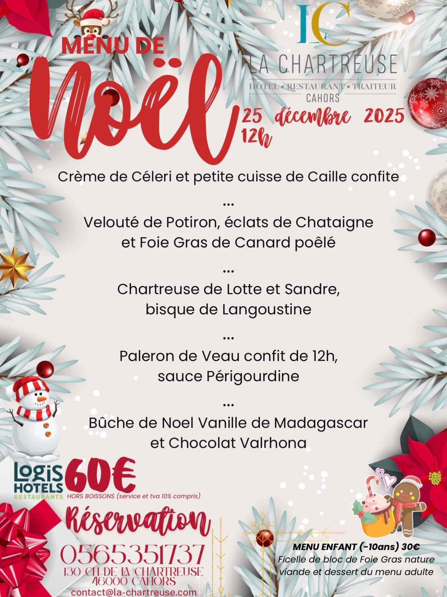 menu noel chartreuse 2025