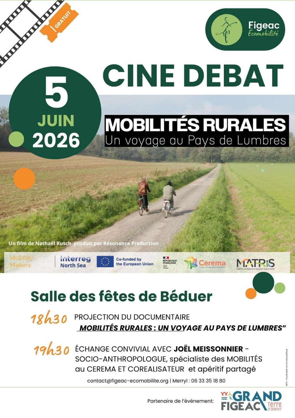 Ciné débat à Béduer : Mobilités rurales, un voyage au Pays de Lumbres