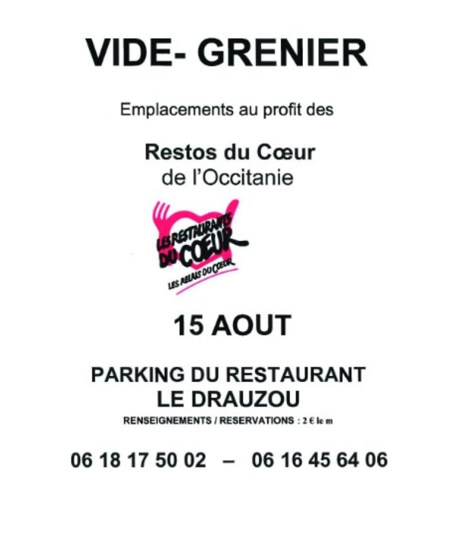 Vide-Greniers des restos du coeur au Drauzou, Ceint d'Eau