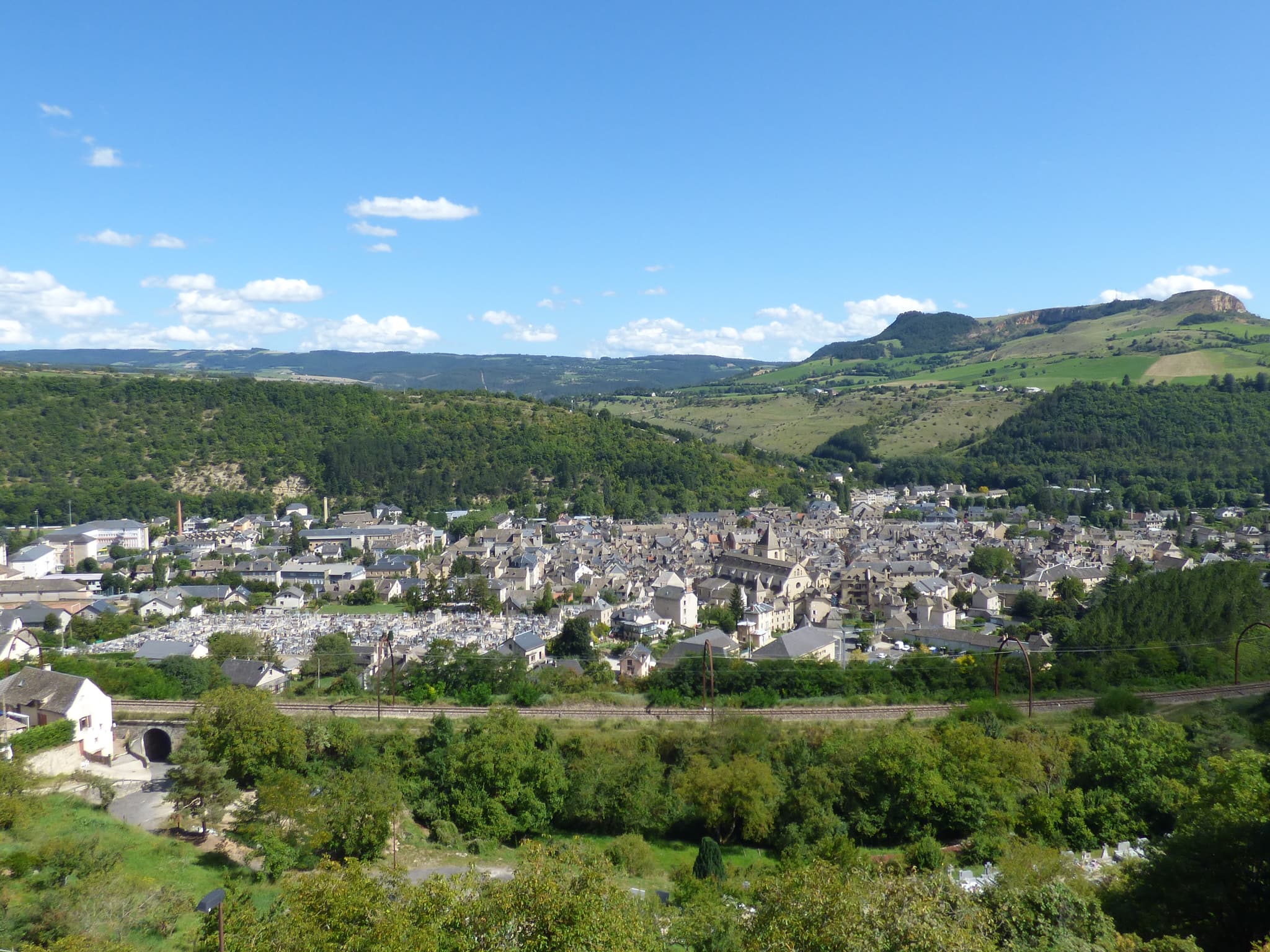 Marvejols vue du plateau de la Cham