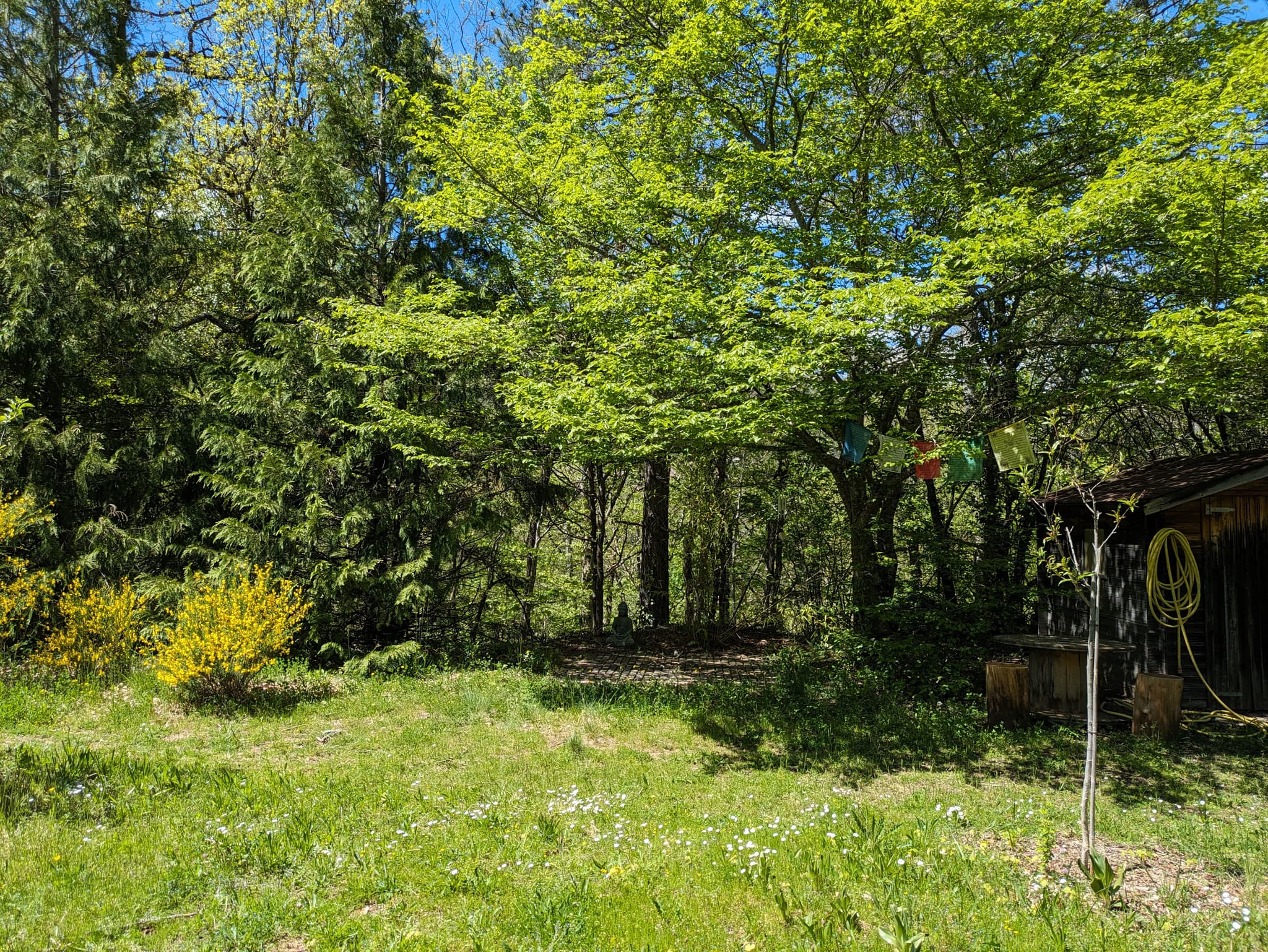 Espace méditation dans le jardin