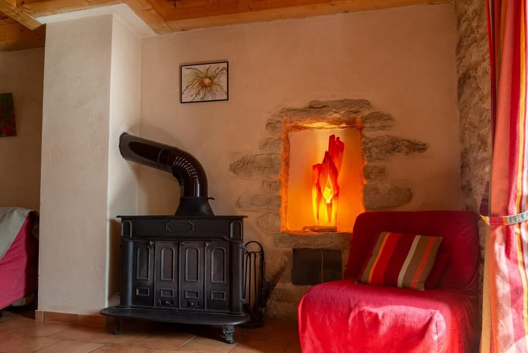 Poêle, Gîte de la Vieille Ecole au Bruel, Gorges du Tarn