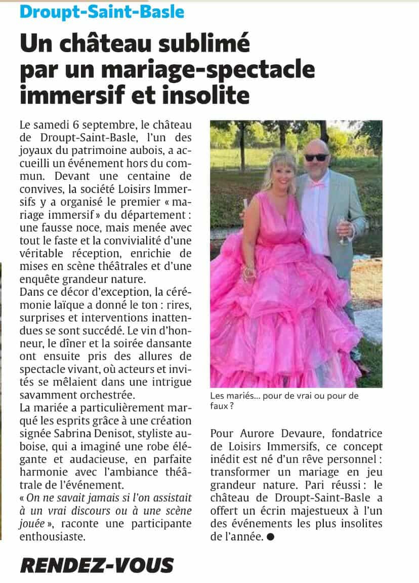 Article mariage immersif