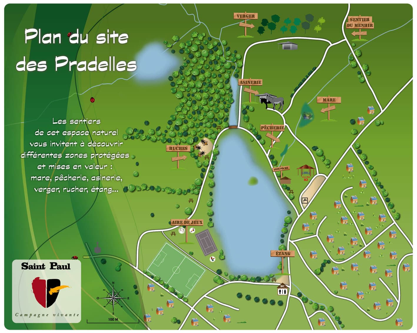 Plan du site naturel des Pradelles