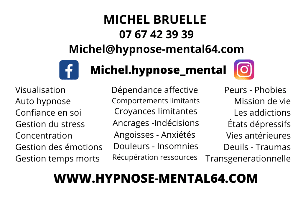 michel bruelle Coach mental HYPNOSE pnl développement personnel Hendaye