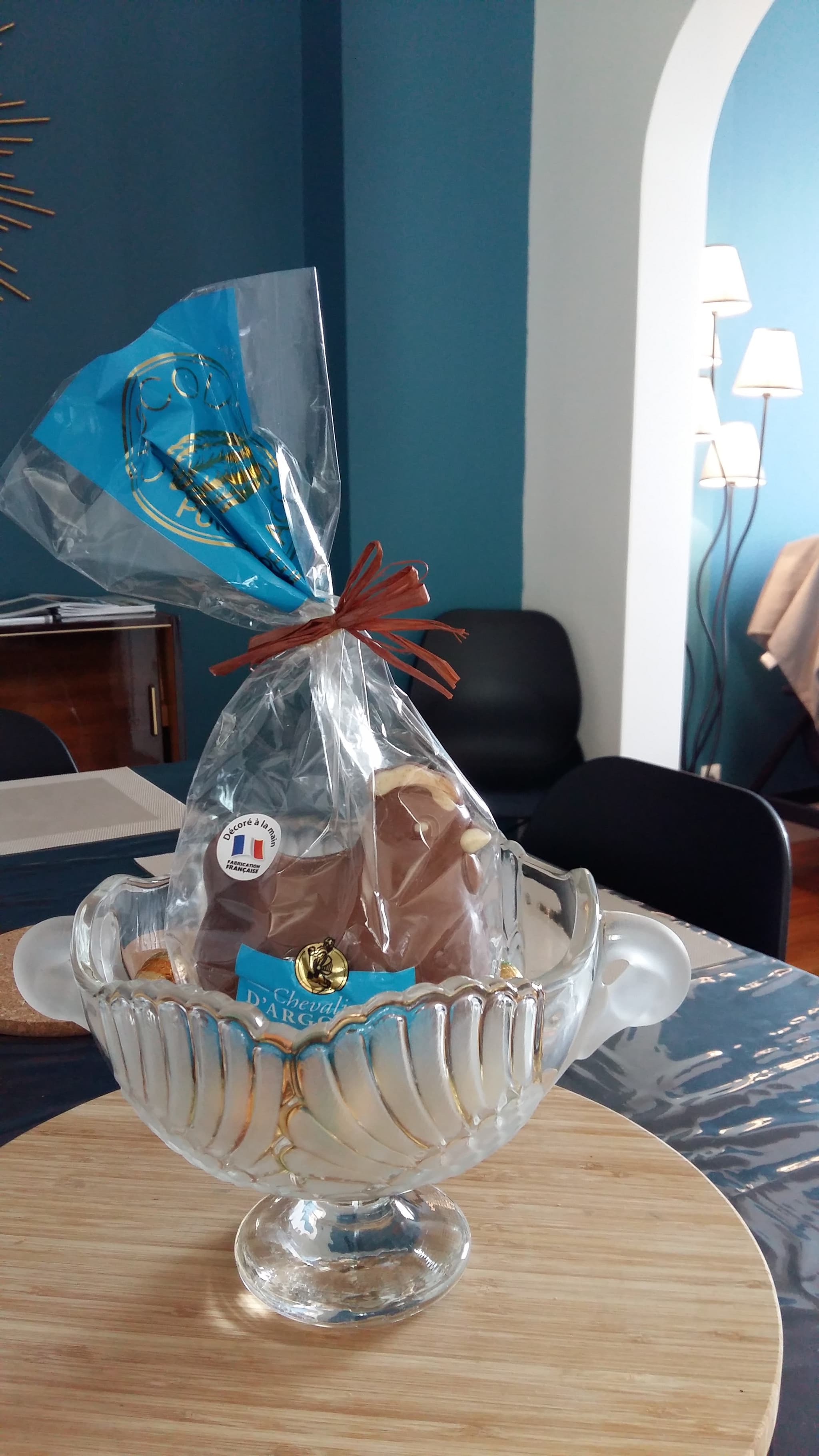A Pâques nous avons souvent des visiteuses ou des visiteurs en chocolat