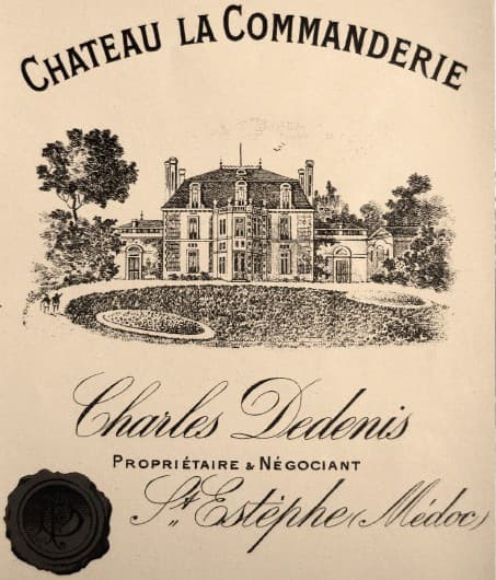 Etiquette château de La Commanderie à Saint-Estèphe Médoc
