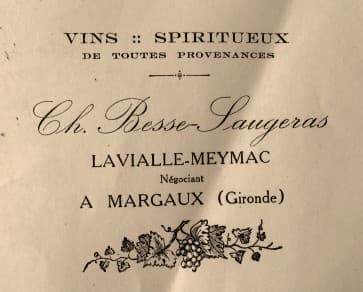 Etiquette Charles Besse et Saugeras