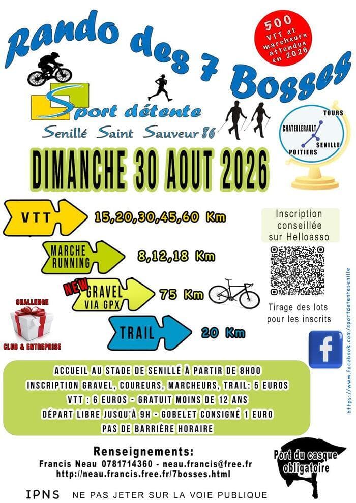 Randonnée des 7 Bosses VTT, Marche, Running, Trail et Gravel à Senillé_1