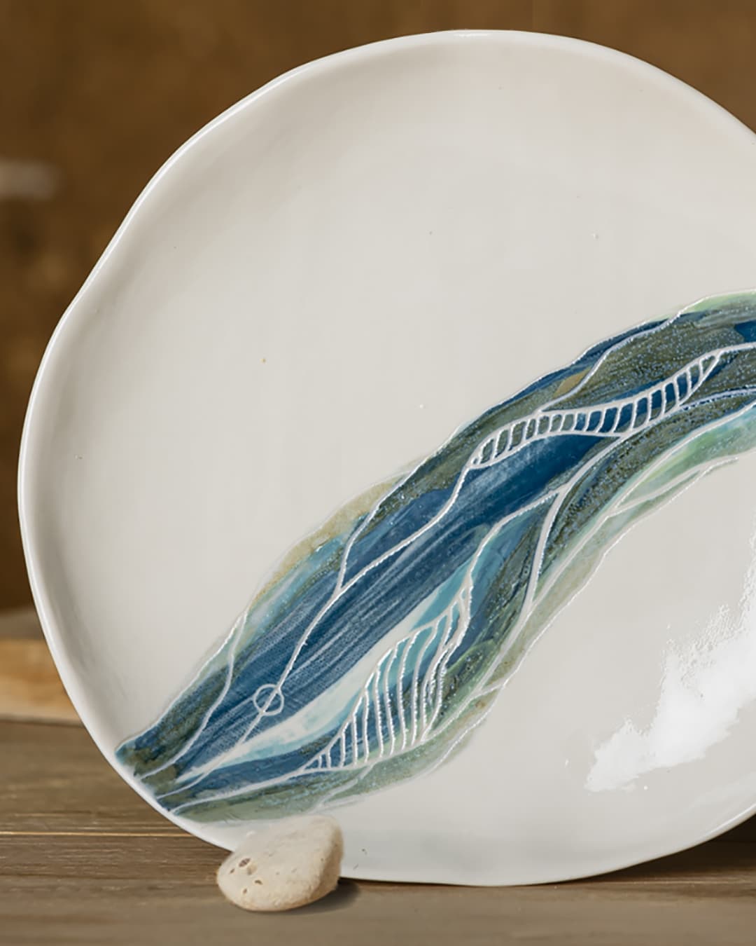 5-assiette porcelaine sgraphito