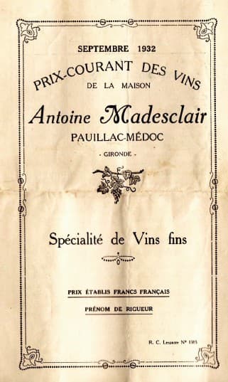 Etiquette Madesclair