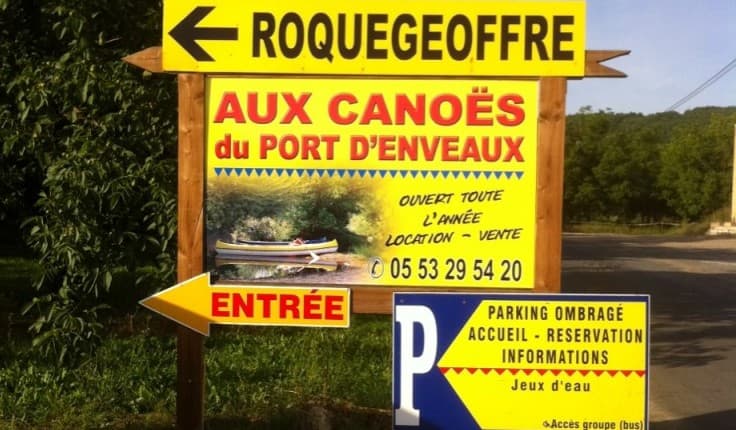 AUX CANOËS ROQUEGEOFFRE DU PORT D'ENVEAUX