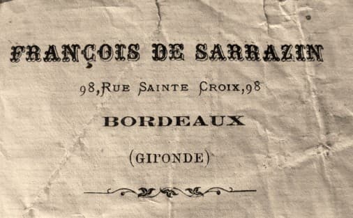 Etiquette vin de François de Sarrazin