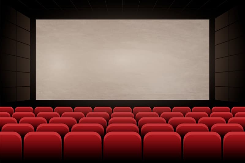 Arrière-plan d'une salle de cinéma à design plat