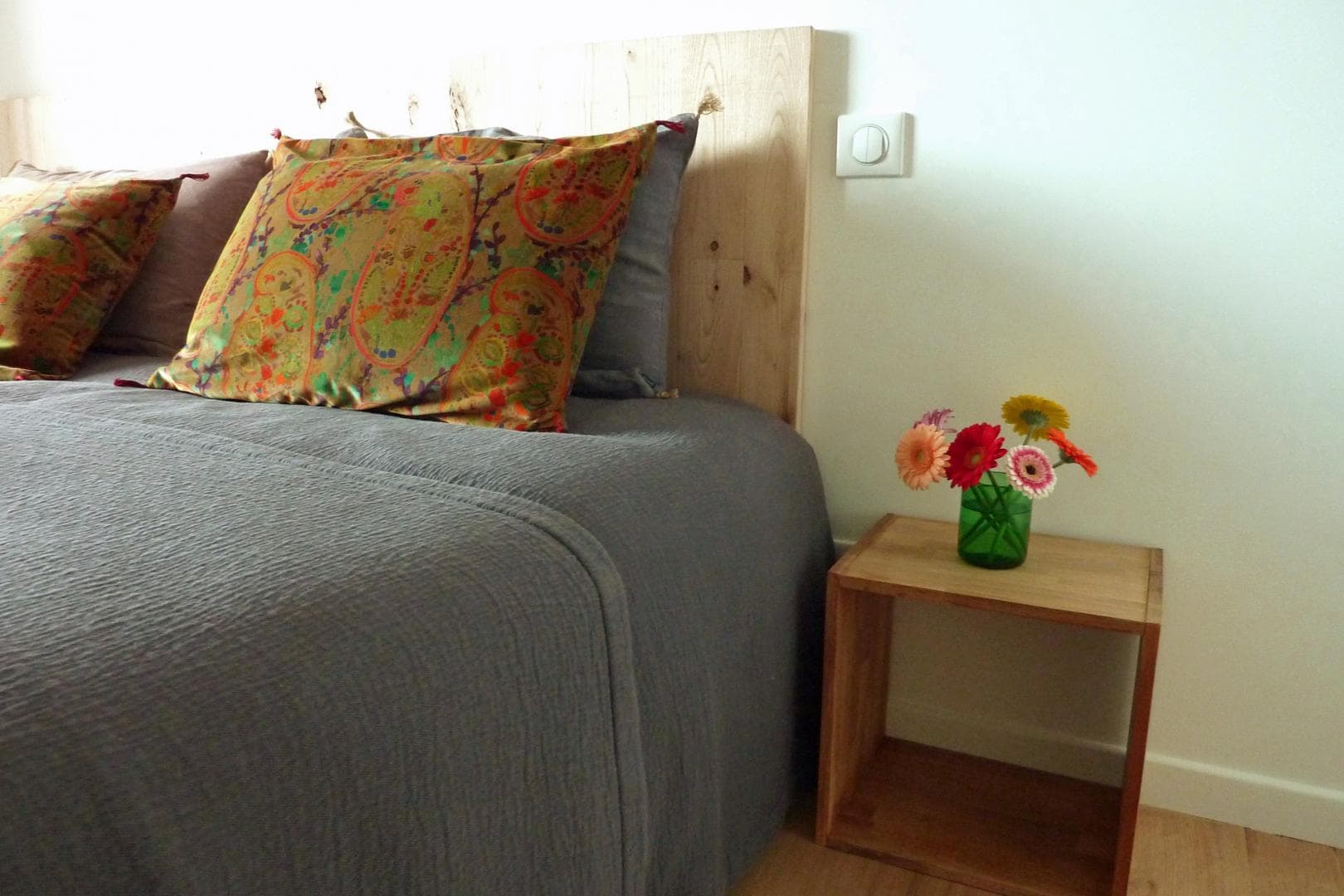 Gîte de Chalendeix à Nedde en Haute-Vienne (Limousin en Nouvelle Aquitaine). Chambre parme._14