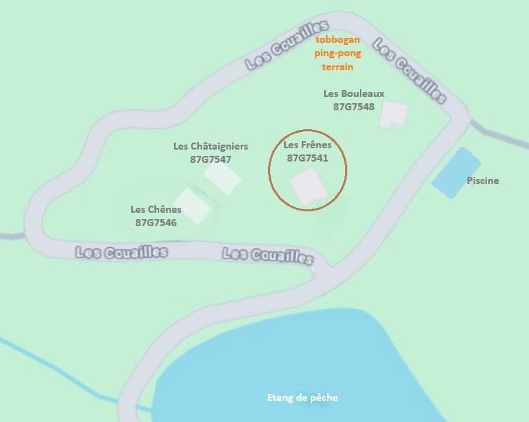Plan masse Gite Les Frenes, Hameau de La Maridele à cussac en Haute-Vienne_37