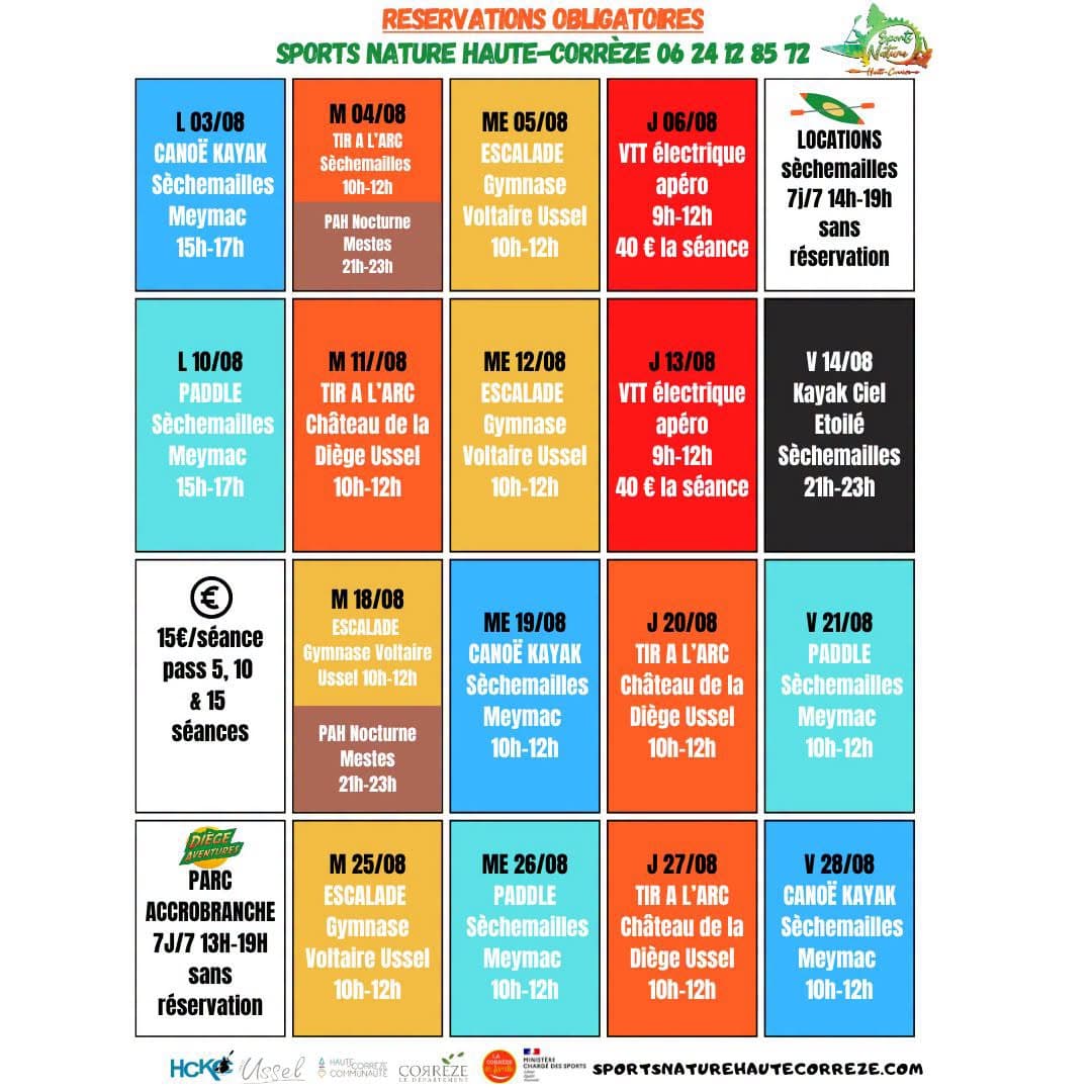 ACTIVITES SSN AOUT