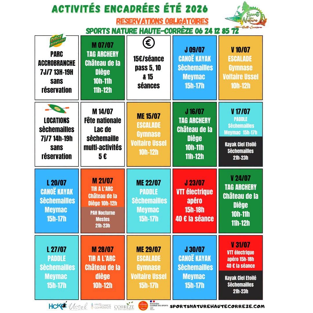 ACTIVITES SSN JUILLET