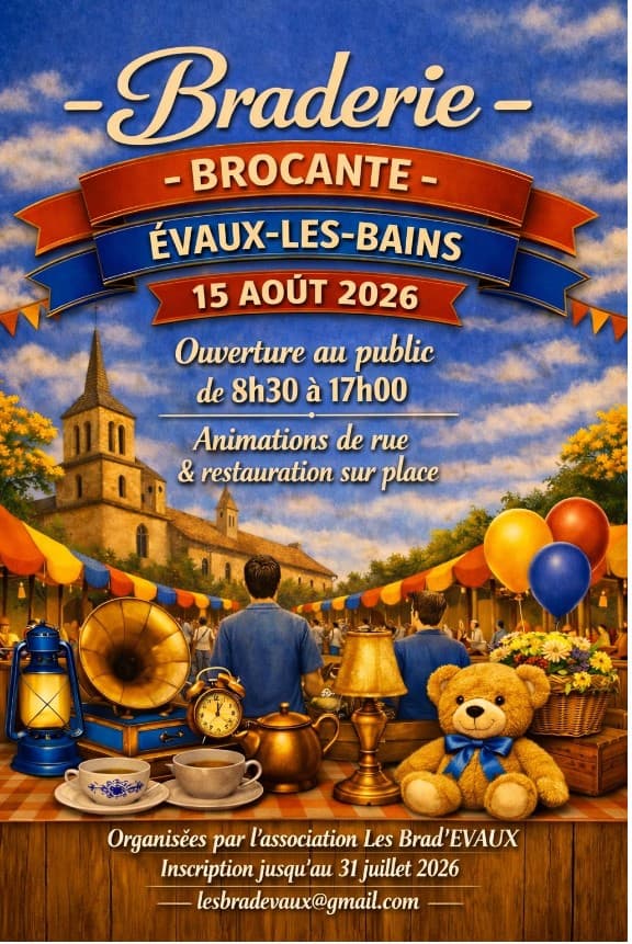 Affiche Brocante Evaux les Bains