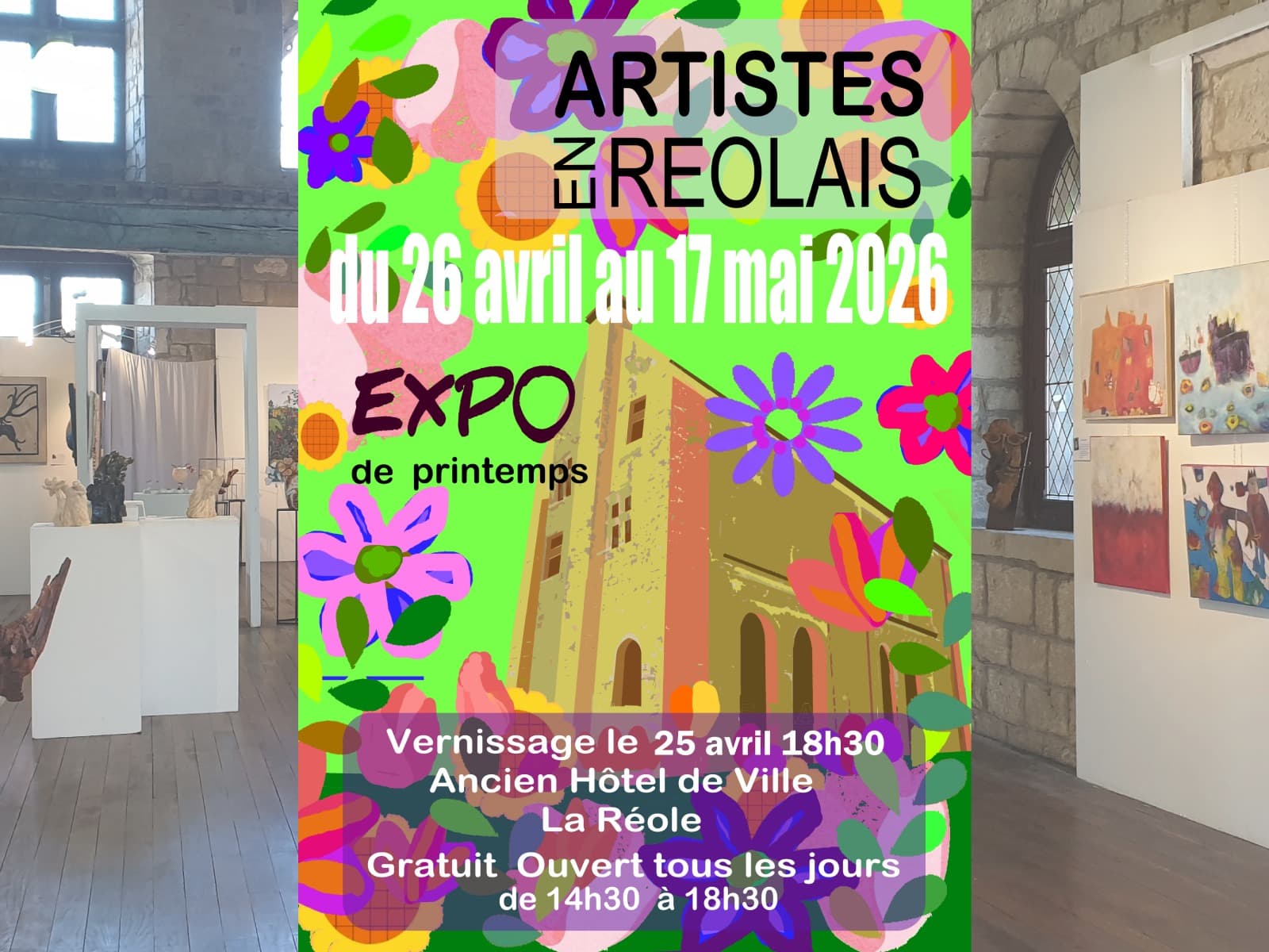 Affiche expo primptemps d'Artistes en Réolais
