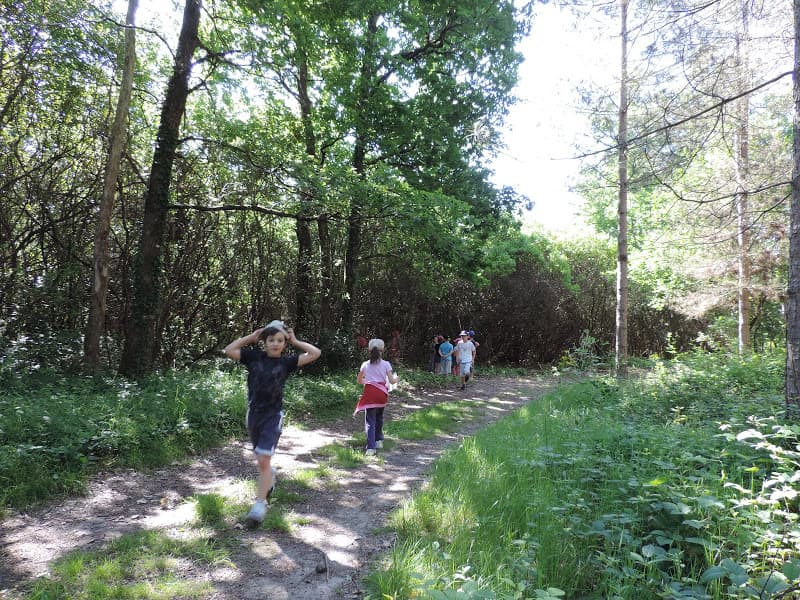 Allée avec enfants