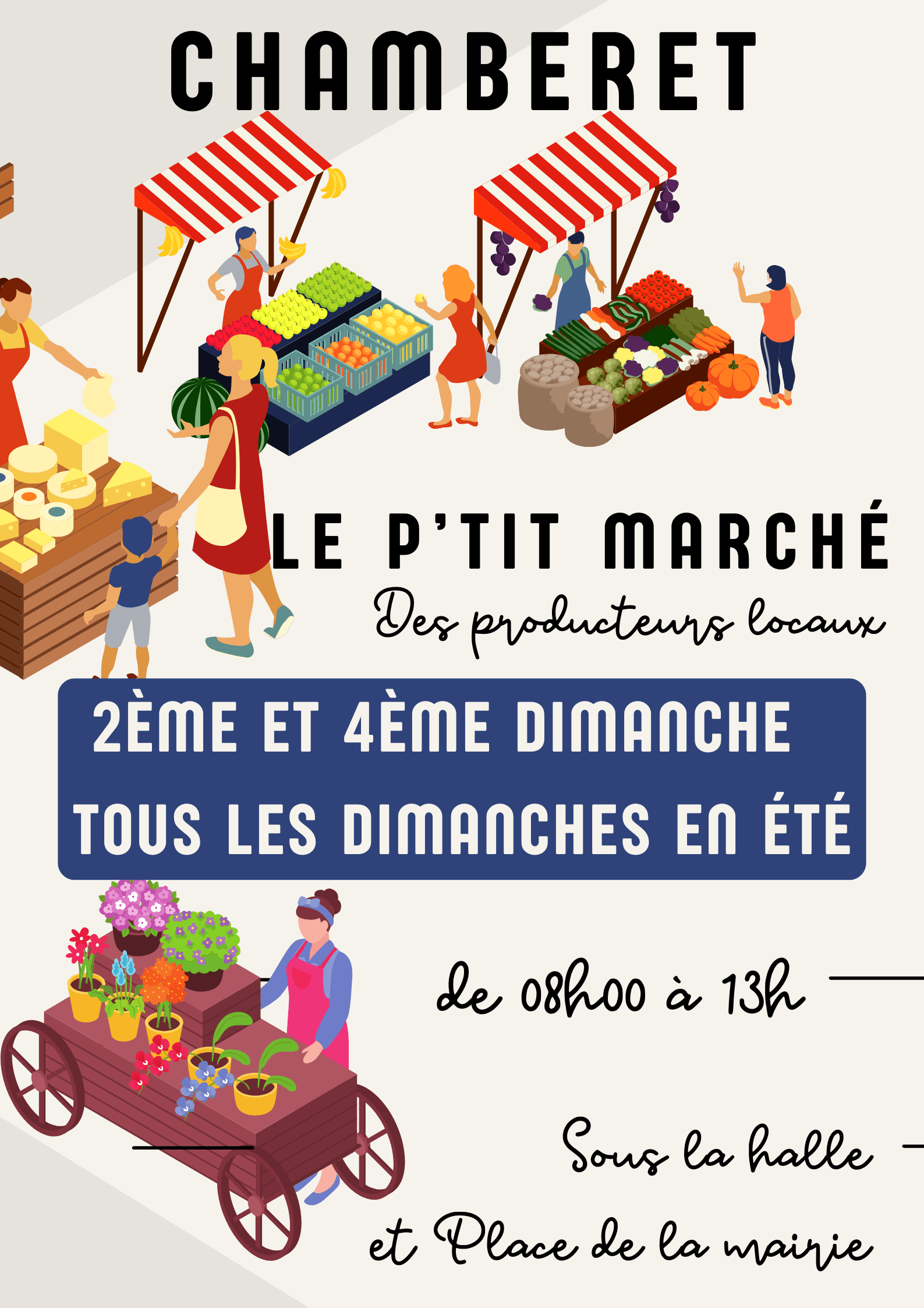 Affiche événement marché producteurs locaux isométrique - 1