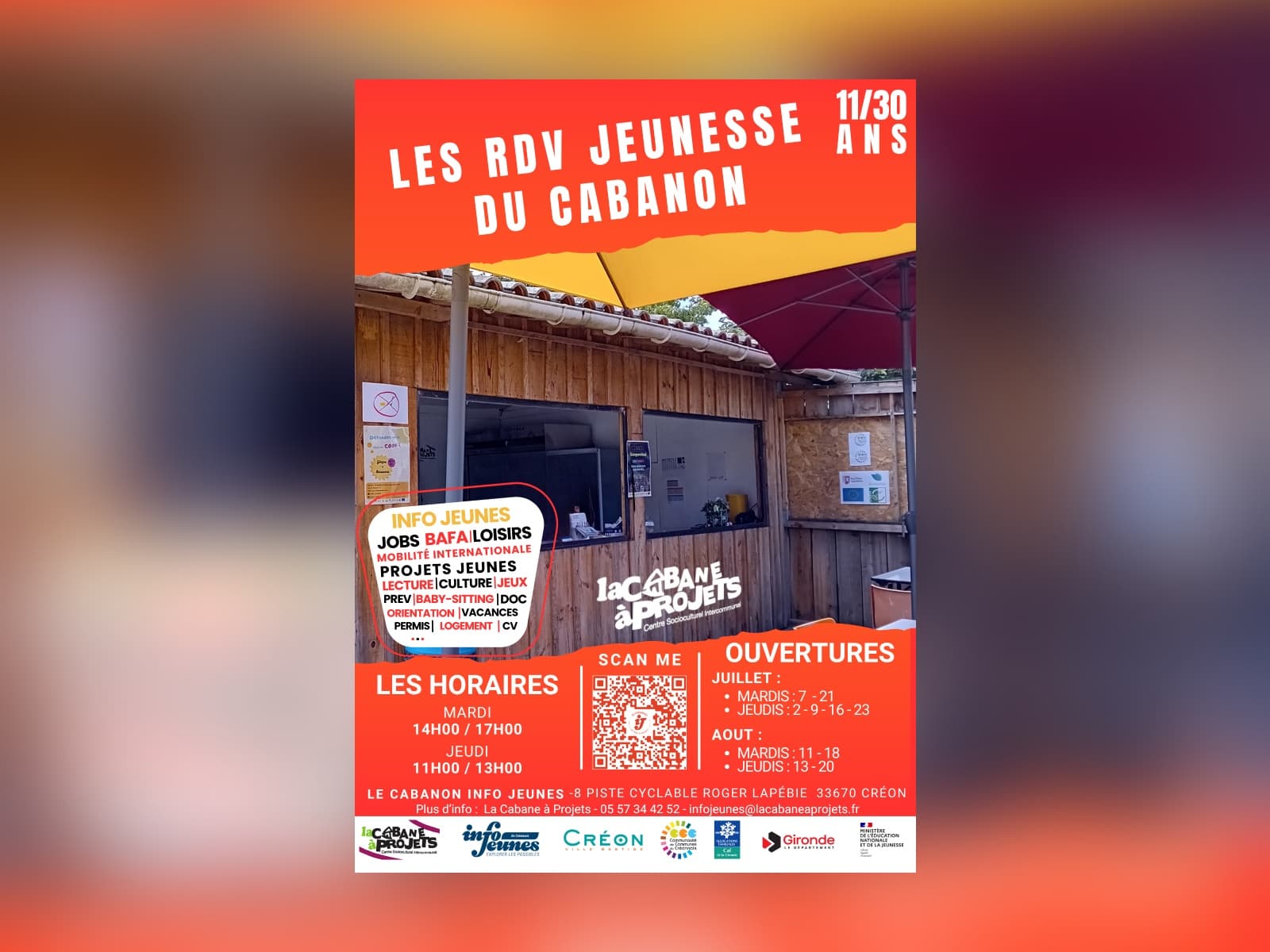 Les rendez-vous jeunesse du cabanon de la Cabane à Projets